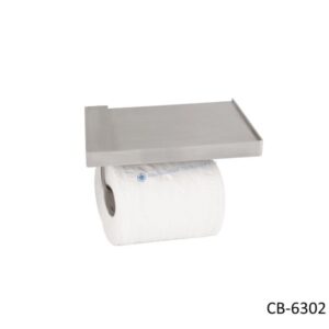 ที่ใส่กระดาษทิชชู่สแตนเลส พร้อมที่วางของ ผิวแฮร์ไลน์ รุ่นคิวป์ CB-6302