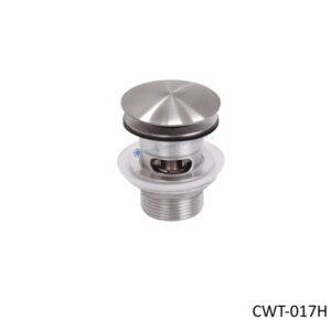 สะดืออ่างล้างหน้าสแตนเลส แบบป๊อปอัพ มีรูน้ำล้น CWT-017H