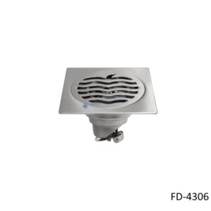 ตะแกรงกันกลิ่นกันแมลง (FLOOR DRAIN) สแตนเลส หน้าแปลน 4 นิ้ว สำหรับท่อ PVC 2 นิ้ว FD-4306