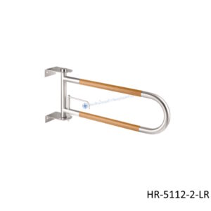 ราวกันลื่นแบบสวิงซ้าย-ขวา ยาว 70 ซม. (OD) 32 มม. รุ่น ไม้สัก (TEAK-304) HR-5112-2-LR