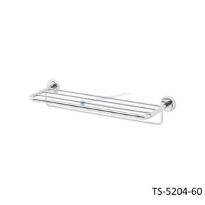 ชั้นวางผ้า พร้อมราวแขวนผ้า ขนาด 60 ซม. ผิวเงา TS-5204-60
