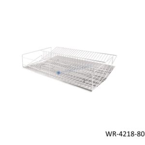 ที่คว่ำจานสแตนเลสพร้อมถาดรองน้ำ แบบตั้งพื้น ขนาด 80 ซม. WR-4218-80