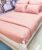 ผ้าปูที่นอนเกรดเอ สีชมพู ผ้าCotton 100% ลายริ้ว