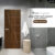 Leowood ประตู UPVC ลายไม้ รุ่น UDoor สี Black Teak มี 2 ขนาด ประตูไม้ ประตูภายใน ประตูภายนอก กันน้ำ กันปลวก(3.5x80x200 cm)