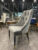 เก้าอี้ตอกหมุด สีเทา ผ้ากำมะหยี่(Pewter gray Dinning Chair)