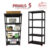 พรีมุส Heavy duty ชั้นพลาสติกวางของอเนกประสงค์ 5 ชั้น ปรับระดับได้ 89x46x190 ซม แผ่นเรียบรับได้ถึง 50กกต่อชั้นไม่แอ่น