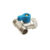 Sanwa มินิบอลวาวล์ สามทาง เกลียวนอก 2 ด้าน เกลียวใน 1 ด้าน ขนาด 1/2  (4หุน) รุ่น ด้ามเขียว